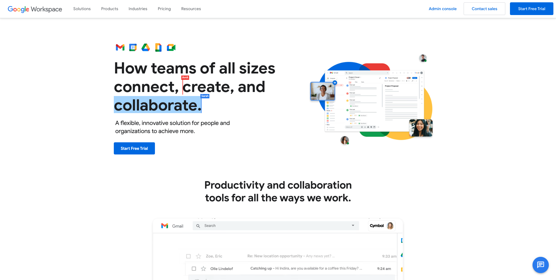 Google Workspace home page