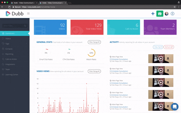 GIF showing dashboard and data reporting