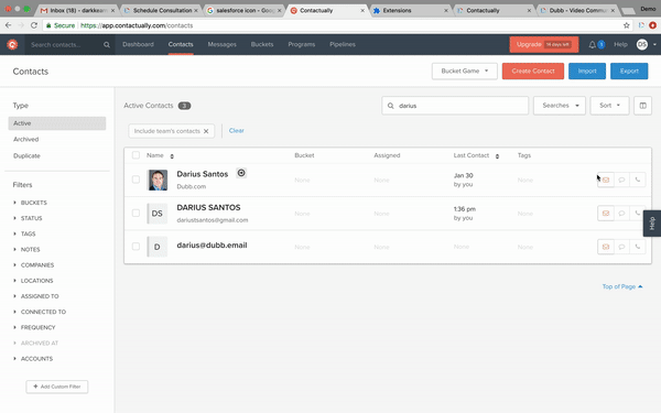 Dubb integration with Contactually