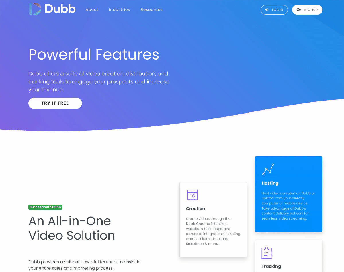 Dubb Features page