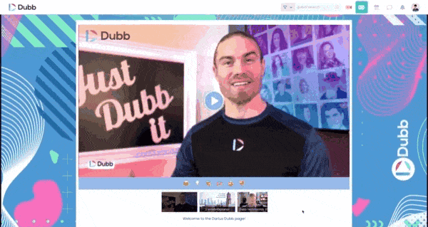 Dubb landing page with theme