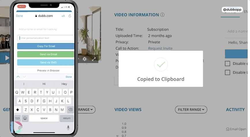 Personalization Text for Video Booking Page