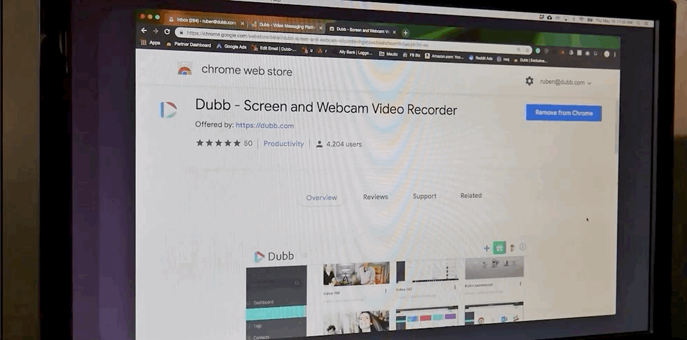 Dubb Chrome Extension for sending video email