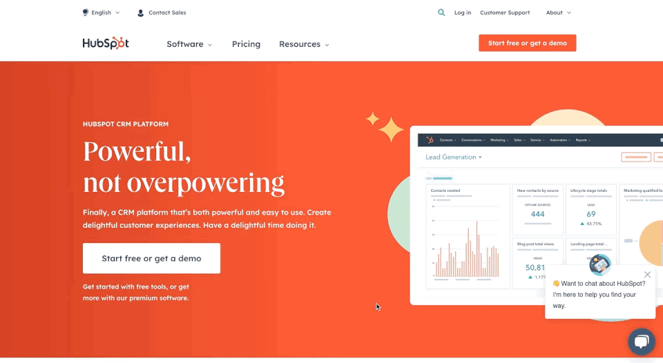 HubSpot signup page
