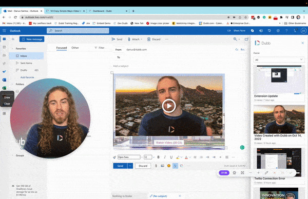 Insert Your Dubb Video Into the Body of the Email