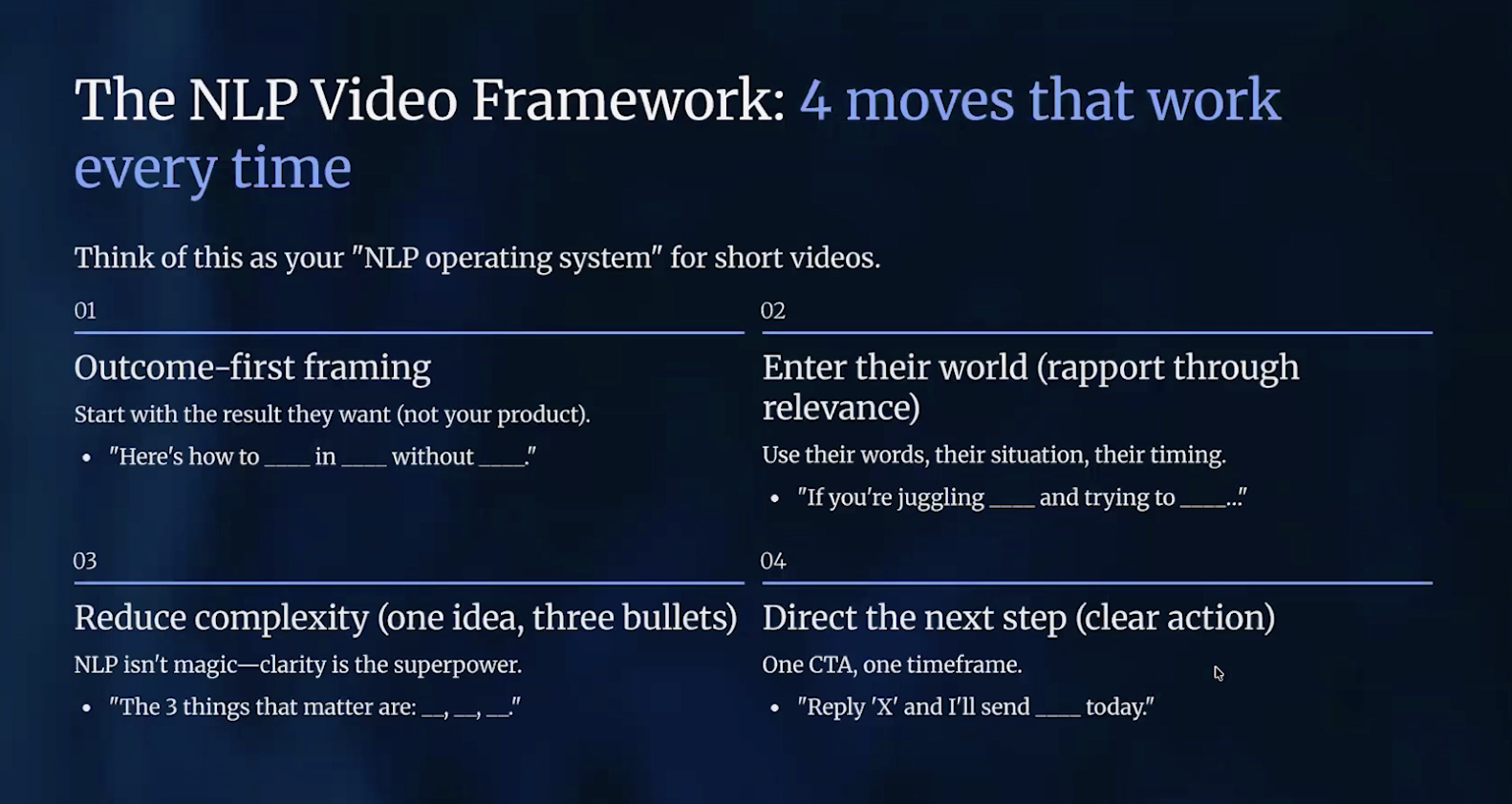 Outcome-first framing