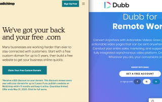 Mailchimp Homepage compared to Dubb Homepage