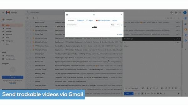 Integrating a Dubb video to Gmail