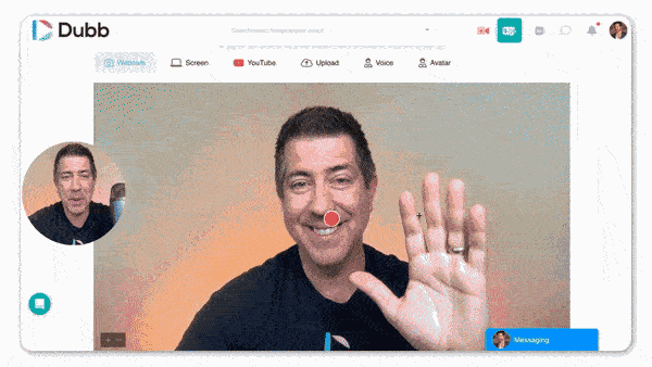 Dubb web-based webcam and screen recorder