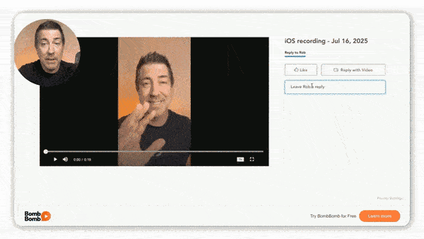 BombBomb video landing page